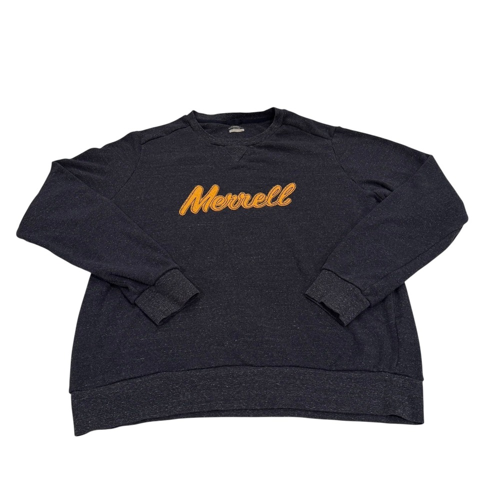 Merrell Womens Crewneck Sweatshirt Large Navy Blue Hiking Embroidered Pullover